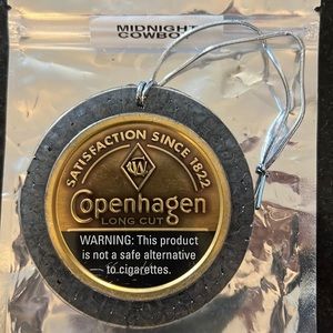 Copenhagen car freshie in scent midnight cowboy